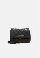 Сумка на плечо Valentino стеганая с клапаном и золотой фурнитурой, черный 1736769