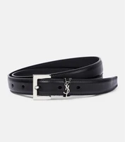 Ремень из кожи с монограммой Saint Laurent, черный 2108696