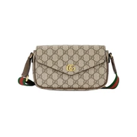 Женская миниатюрная сумка через плечо GUCCI Ophidia из канваса с кожаной отделкой 27945490