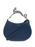 Сумка-тоут из кожи с ручкой-кошкой Lanvin, синий 23790228