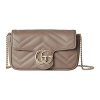 Женская мини-сумка Gucci GG Marmont из бежевой кожи 27944470