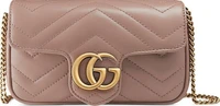 Мини-сумка Gucci GG Marmont Matelass? из кожи бежевого цвета 667320