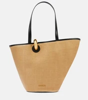 Сумка-корзина Le Bambola с кожаной отделкой Jacquemus, цвет ivory/black 15840962