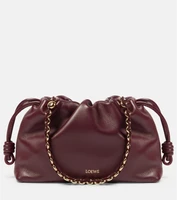 Кожаная наплечная сумка Flamenco Loewe, Dark Burgundy 25641900