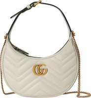 Мини-сумка Gucci GG Marmont Half-Moon Mystic White 666605