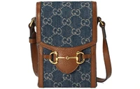 Сумка Gucci Horsebit 1955, синий/коричневый 4555376