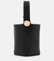 Кожаная сумка-ведро pebble mini Loewe, черный 6955032