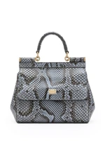 Dolce &amp; Gabbana сумка Sicily с тиснением под кожу змеи, синий 15683657