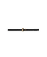 Тонкий ремень Cassandre с квадратной пряжкой в коробке Saint Laurent Leather Saint Laurent, цвет Black 6778314