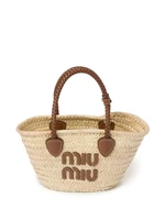 Соломенная сумка-тоут MIU MIU, нейтральный 25744082