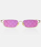 Солнцезащитные очки в прямоугольной оправе с логотипом GG Gucci, золотой 2082569
