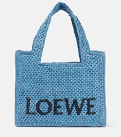 Плетеная сумка Paula's Ibiza Mini Logo Loewe, светло-синий 25625384