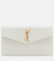 Кожаный клатч Uptown Saint Laurent, белый 2110346