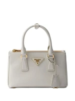 Мини-сумка Galleria из сафьяновой кожи с верхней ручкой Prada, нейтральный 25758947