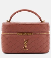 Сумка-косметичка Gaby из стёганой кожи Saint Laurent, Barely Pink 25641413