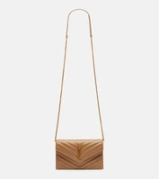 Кошелек на цепочке Cassandre Envelope из стеганой кожи Saint Laurent, Natural Tan 25621607