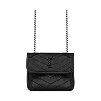 SAINT LAURENT Ники Кожаная из коровьей кожи сумка через плечо на одно плечо для наушников женская черная 28012053