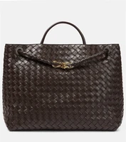 Большая кожаная сумка-тоут andiamo Bottega Veneta, коричневый 5982790