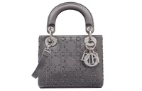 Сумка Lady Dior из сатина, миниатюрная женская серая 26469960