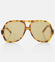 Авиаторские солнцезащитные очки с логотипом Chloé, Havana-Havana-Green 25622486
