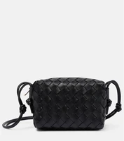 Мини-сумка через плечо из кожи с петлей Bottega Veneta, черный 2124917