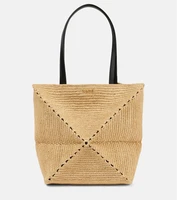 Сумка-тоут из рафии Paula's Ibiza Puzzle Fold Loewe, Natural 25641861