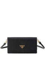 Мини-сумка Prada из кожи с треугольным логотипом, черный 15684156