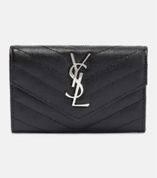 Маленький кожаный кошелек с монограммой Saint Laurent, черный 2108786