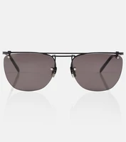 Солнцезащитные очки SL 600 с плоскими бровями Saint Laurent, черный 2109861