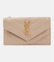 Кожаный кошелек Cassandra Saint Laurent, бежевый 2106448