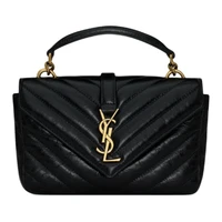 Колледж Кожаная Сумка Через Плечо, Мини Сумка Женская Черная SAINT LAURENT 26501519