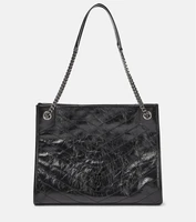 Сумка-шоппер niki из жатой кожи Saint Laurent, черный 5979306