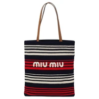 Сумка-шоппер из ткани на плечо женская синяя красная белая MIU MIU 26466675