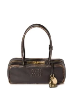 Сумка-тоут Beau с тисненым логотипом MIU MIU, коричневый 26579595