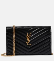 Кошелек Cassandre из матовой кожи на цепочке Saint Laurent, черный 2106501