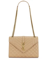 Средняя сумка-конверт на цепочке Saint Laurent, цвет Dark Toffee 22362545