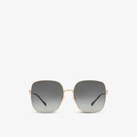 Солнцезащитные очки GG0879S в квадратной оправе из стекла и металла Gucci, желтый 6421784