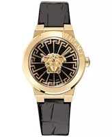 Женские швейцарские часы Medusa Infinite с черным кожаным ремешком, 38 мм Versace 17550383