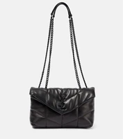 Кожаная сумка через плечо puffer toy Saint Laurent, черный 5982820