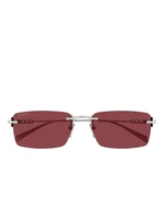 Солнцезащитные очки Gucci прямоугольной формы бордовые 28683354