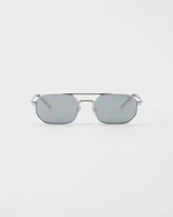 Солнцезащитные очки с логотипом Prada, серебряный 47353364