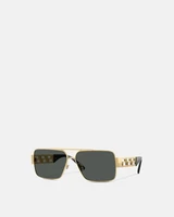 Солнцезащитные очки Greca Navigator VERSACE, черный 47366614