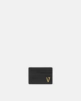 Кожаный держатель для карт V VERSACE, черный 47363875