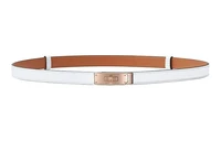 Кожаный ремень Hermes Kelly белый 4510949