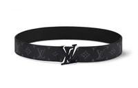 Ремень кожаный Louis Vuitton с узором, черный 13995494