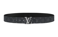 Ремень кожаный Louis Vuitton мужской, черный / серый 13995347