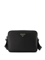 Сумка через плечо из кожи с логотипом Prada, черный 24276671