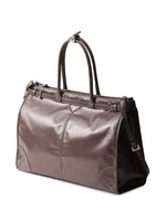Prada кожаная сумка-тоут с треугольным логотипом, коричневый 15678812