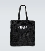Вязаная сумка-шоппер с логотипом Prada, черный 25627451
