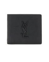 Кошелек Saint Laurent Croc Embossed Billfold, черный 6081343
